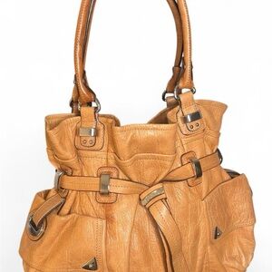 B. Makowsky Tan Leather Shoulder Bag